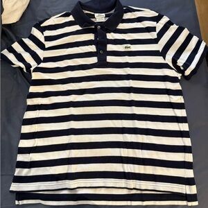 Lacoste Black and White Polo Shirt